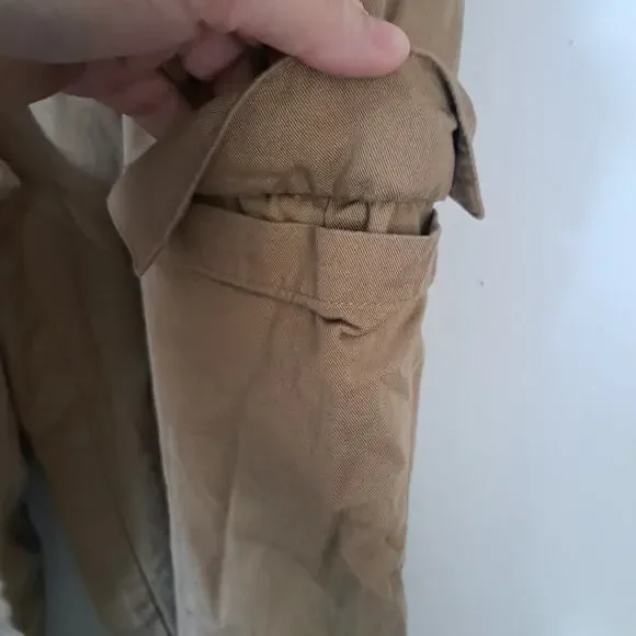 Old Navy Extra High Rise Taylor Straight Trouser Pants Tan Cargo Women's Medium - Picture 3 of 7